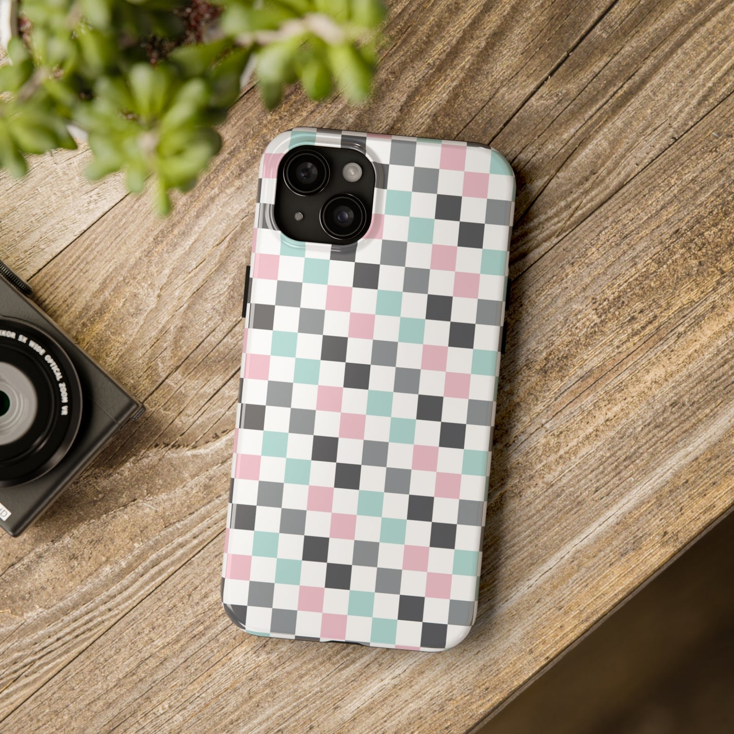 Multicolor Checkerboard print design Tough Phone Case compatible with a large variety of iphone models