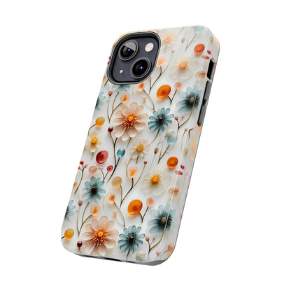 3D Glass Flower Pattern Design Tough Phone Case compatible with a large variety of iPhone models, Phone Case, Birthday Gift