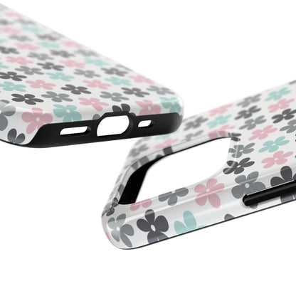 Pastel Groovy Flowers print design Tough Phone Case compatible with a large variety of iphone models