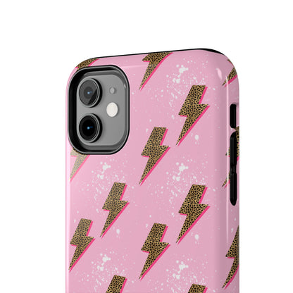 Cheetah Print Lightning Bolts Design Phone Case- Lightweight, Impact Resistant Cover for iPhone 6, 6s, 12, 13, 14, 15