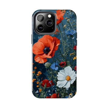 Wildflowers Vibrant Tones Digital print Design Tough Phone Case compatible with a large variety of iPhone models, Gift, Phone Case