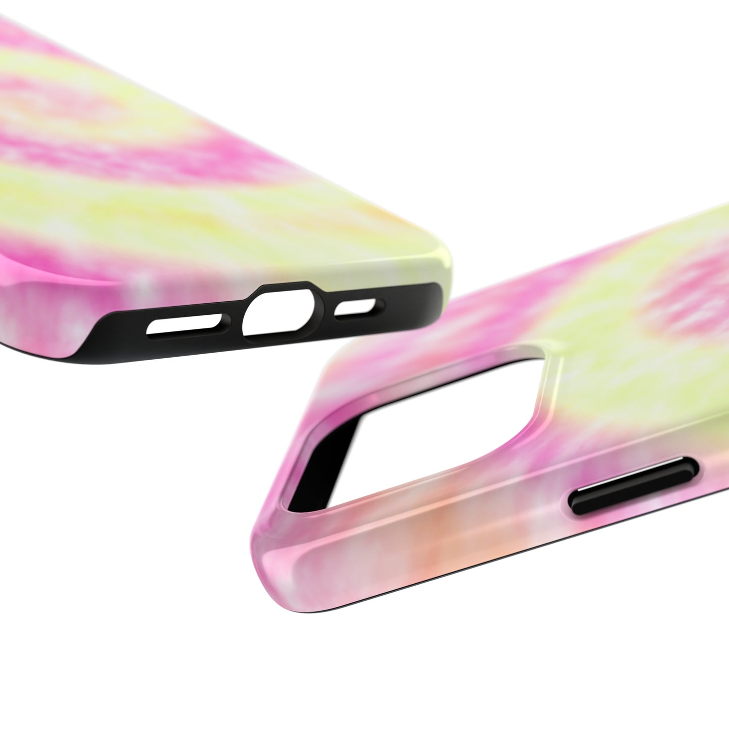 Pink and Yellow Tie Dye Design Phone Case- Lightweight, Impact Resistant Cover for iPhone 6, 6s, 12, 13, 14, 15