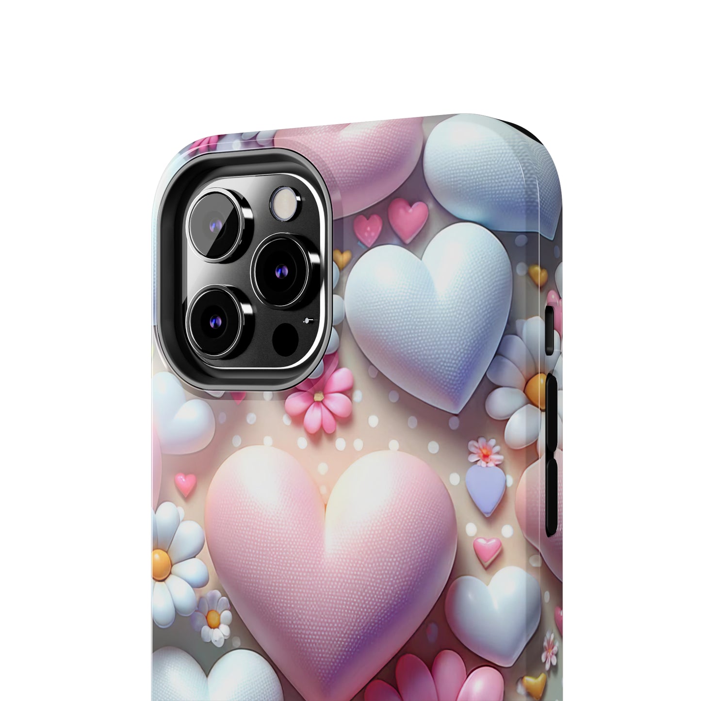 Pastel Heart and Flower Digital print Design Tough Phone Case compatible with a large variety of iPhone models, Gift, Phone Case