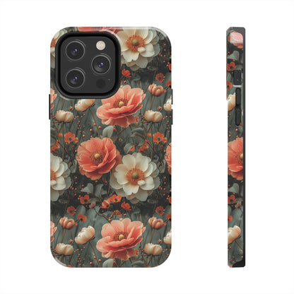 Elegant Peach Flowers Protective Cover, Botanical Garden design Tough Phone Case compatible with a large variety of iphone models