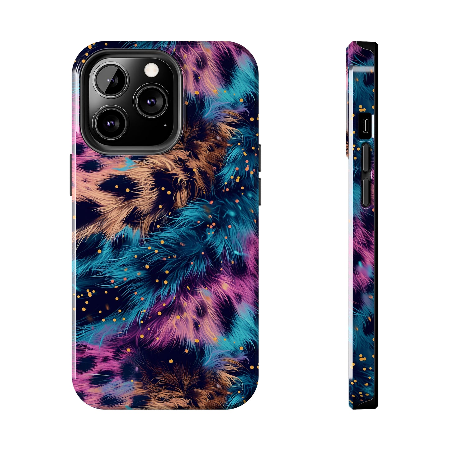 Multicolor unique leopard Pattern Design Tough Phone Case compatible with a large variety of iPhone models, Gift, Phone Case