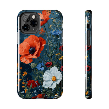 Wildflowers Vibrant Tones Digital print Design Tough Phone Case compatible with a large variety of iPhone models, Gift, Phone Case