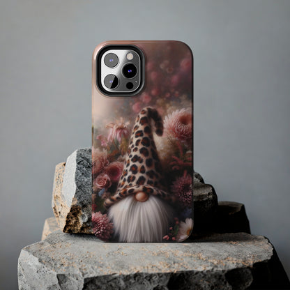 Leopard Print Fantasy Gnome Design Phone Case- Lightweight, Impact Resistant Cover for iPhone 6, 6s, 12, 13, 14, 15