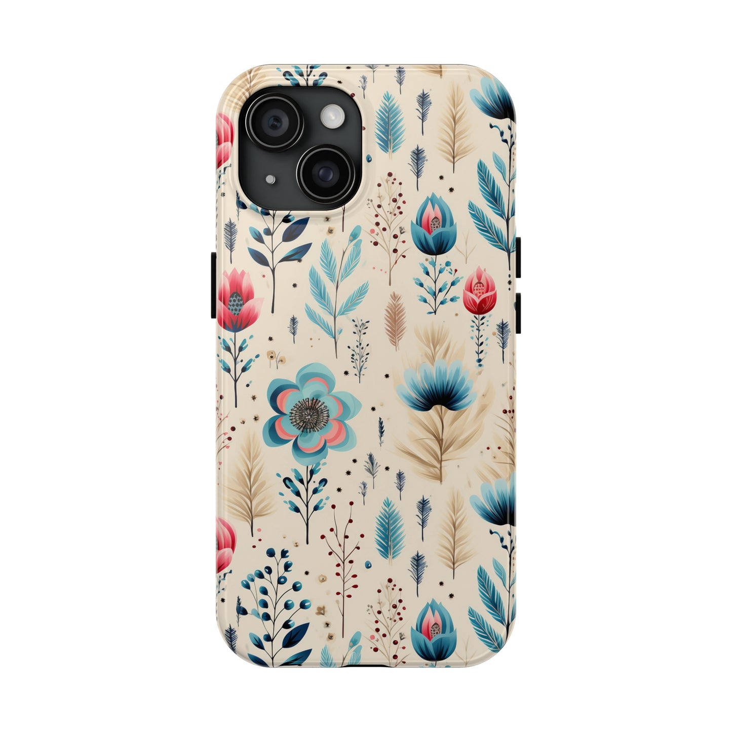 Boho Floral Pattern design Tough Phone Case compatible with a large variety of iphone models