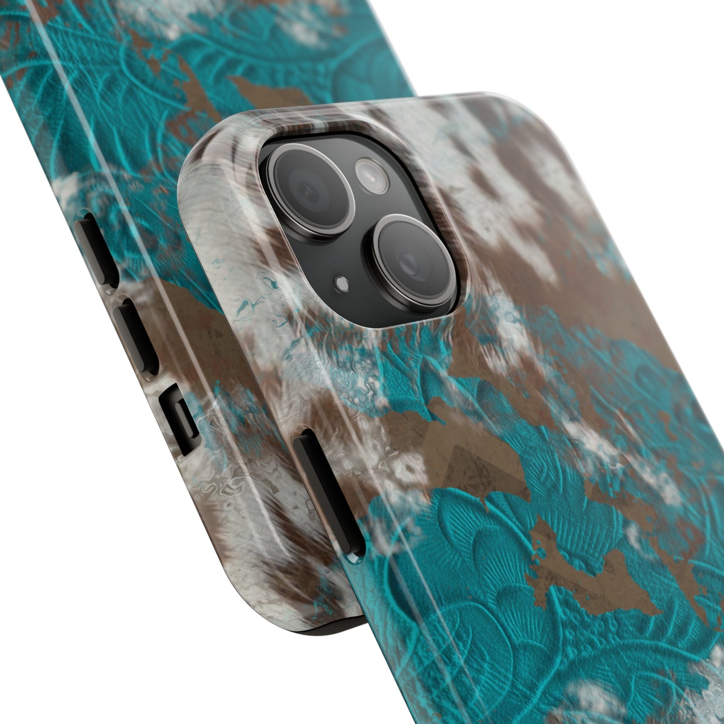 Western Cow Print Design  Phone Case- Lightweight, Impact Resistant Cover for iPhone 6, 6s, 12, 13, 14, 15