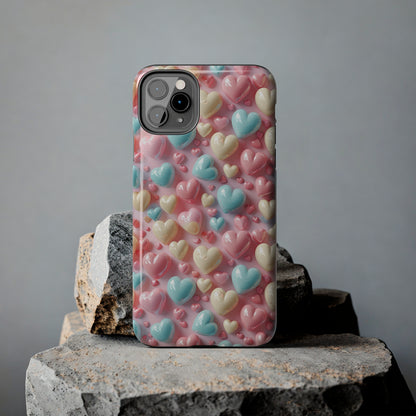 Valentine's Candy Hearts Pattern Design Tough Phone Case compatible with a large variety of iPhone models, Gift, Phone Case