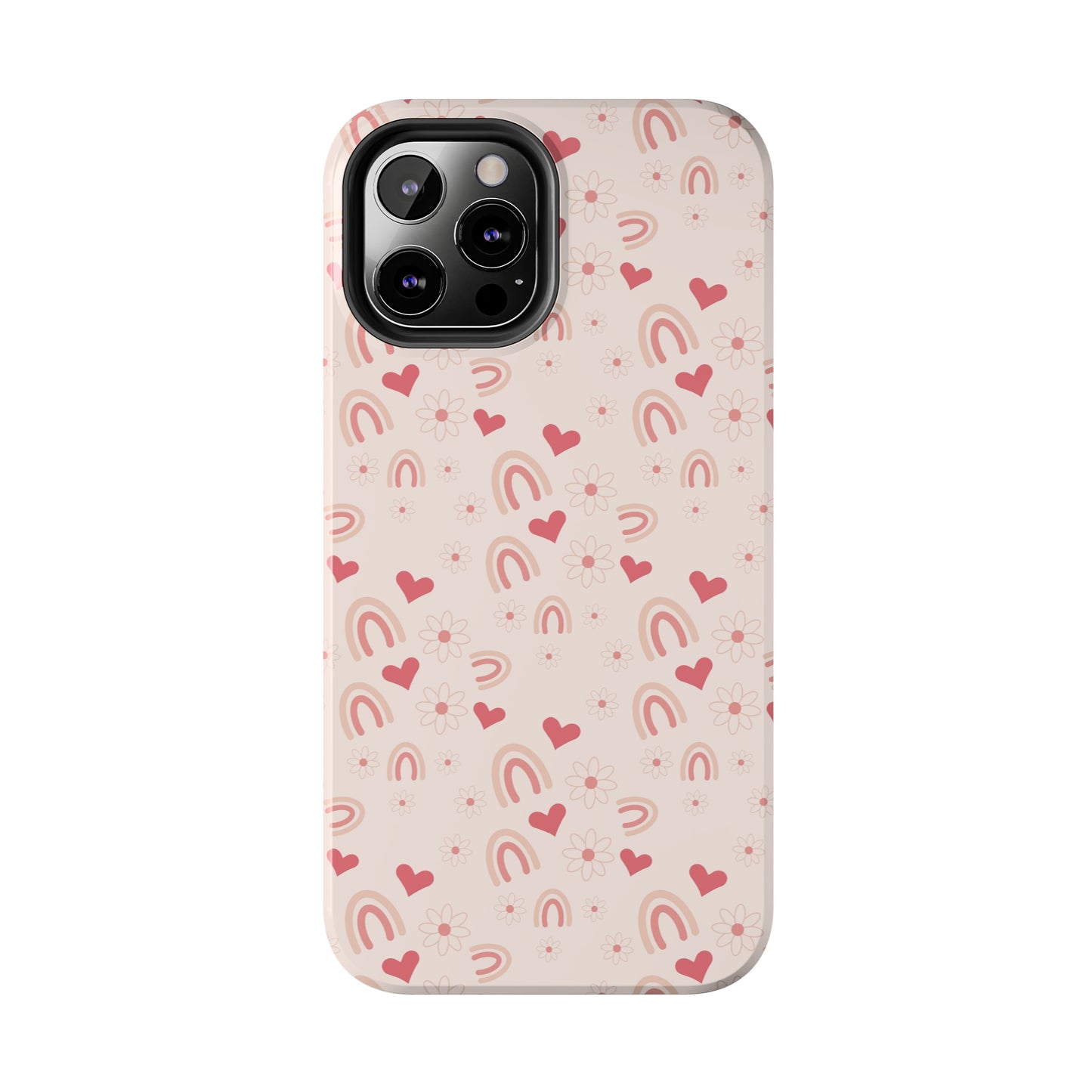 Pink Boho2 Rainbow print Design Tough Phone Case compatible with a large variety of iPhone models, Gift, Phone Case