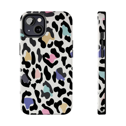 Rainbow Leopard Print design Tough Phone Case compatible with a large variety of iPhone models, Birthday Gift, Phone Case