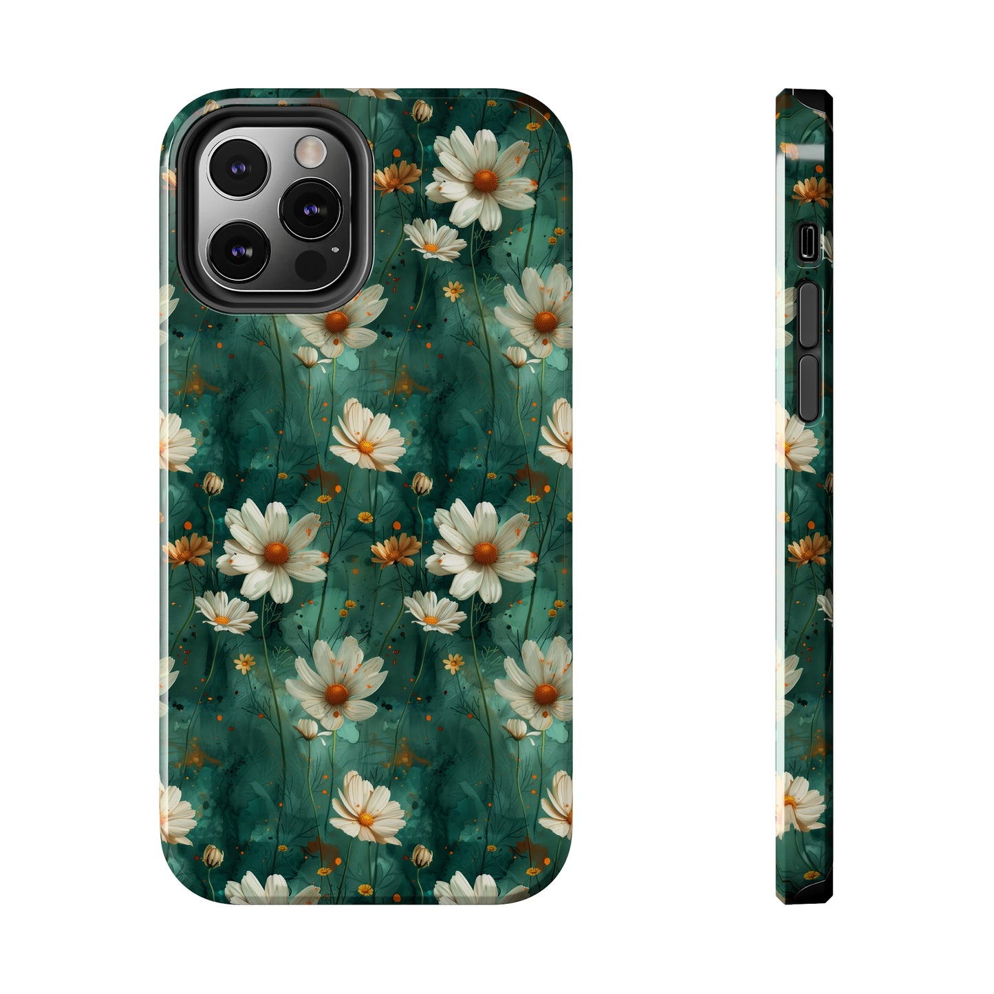 Watercolor Daisy Floral iPhone Case, Elegant White Blossom Design, Protective Phone Cover, Stylish Watercolor Flower Pattern compatible with a large variety of iPhone models, Phone Case, Gift