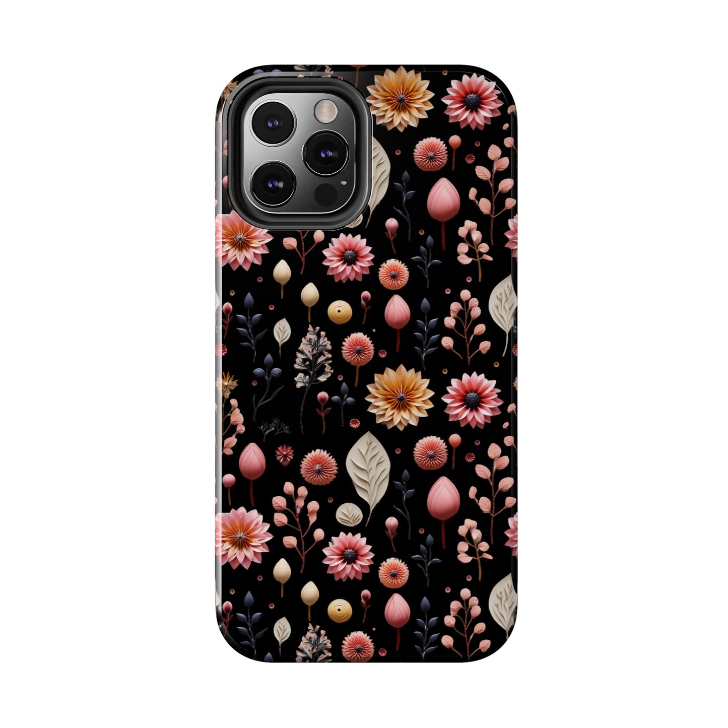 Floating Flowers print design Tough Phone Case compatible with a large variety of iphone models