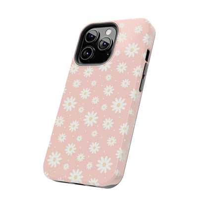 Cute Minimalist Flowers and Polka Dots Digital print Design Tough Phone Case compatible with a large variety of iPhone models, Gift, Phone Case