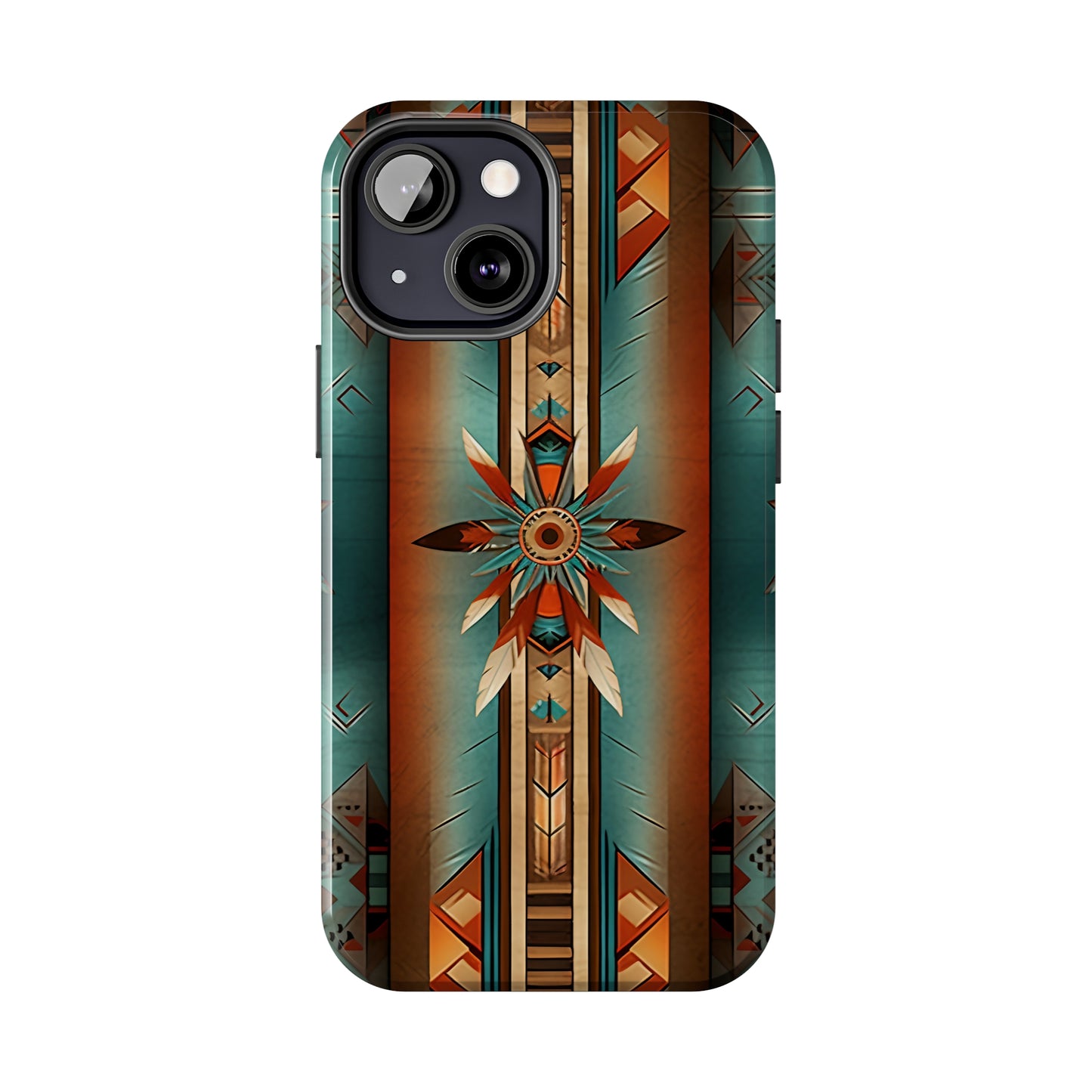 Beautiful Blue Native American Pattern Design Tough Phone Case compatible with a large variety of iPhone models, Gift, Phone Case