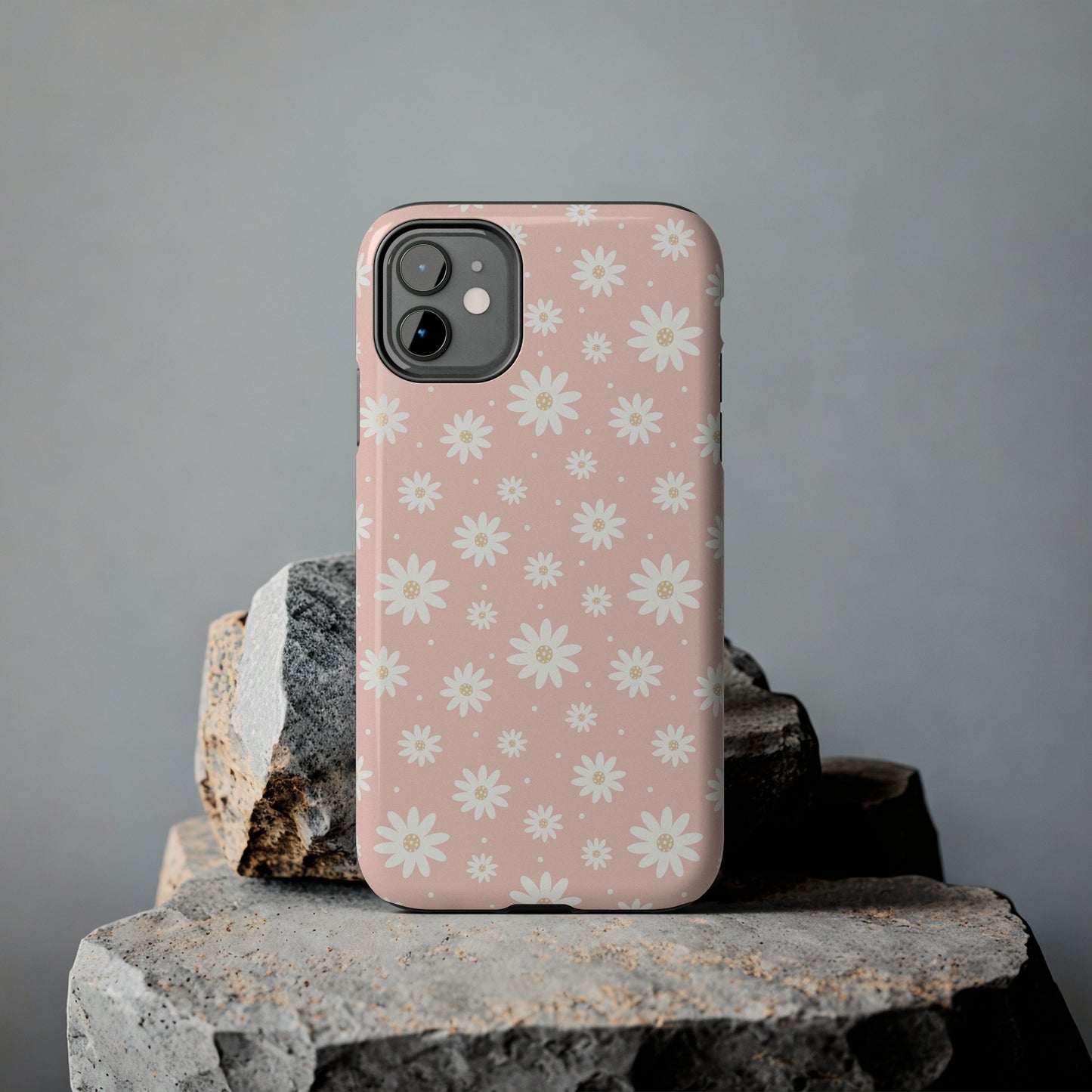 Cute Minimalist Flowers and Polka Dots Digital print Design Tough Phone Case compatible with a large variety of iPhone models, Gift, Phone Case