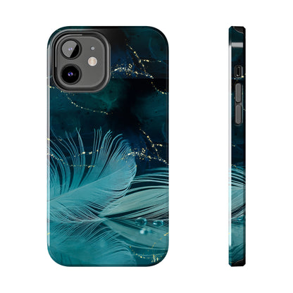 Dreamy Blue Feather design Tough Phone Case compatible with a large variety of iPhone models, Gift, Phone