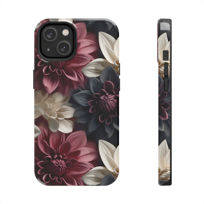 Elegant Dahlias design Tough Phone Case compatible with a large variety of iPhone models, Birthday Gift, Phone Case