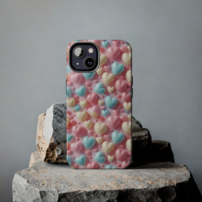 Valentine's Candy Hearts Pattern Design Tough Phone Case compatible with a large variety of iPhone models, Gift, Phone Case