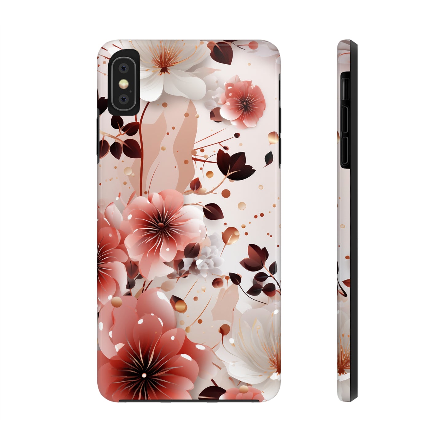 Pretty Pink & White Flowers Pattern Design Tough Phone Case compatible with a large variety of iPhone models, Gift, Phone Case