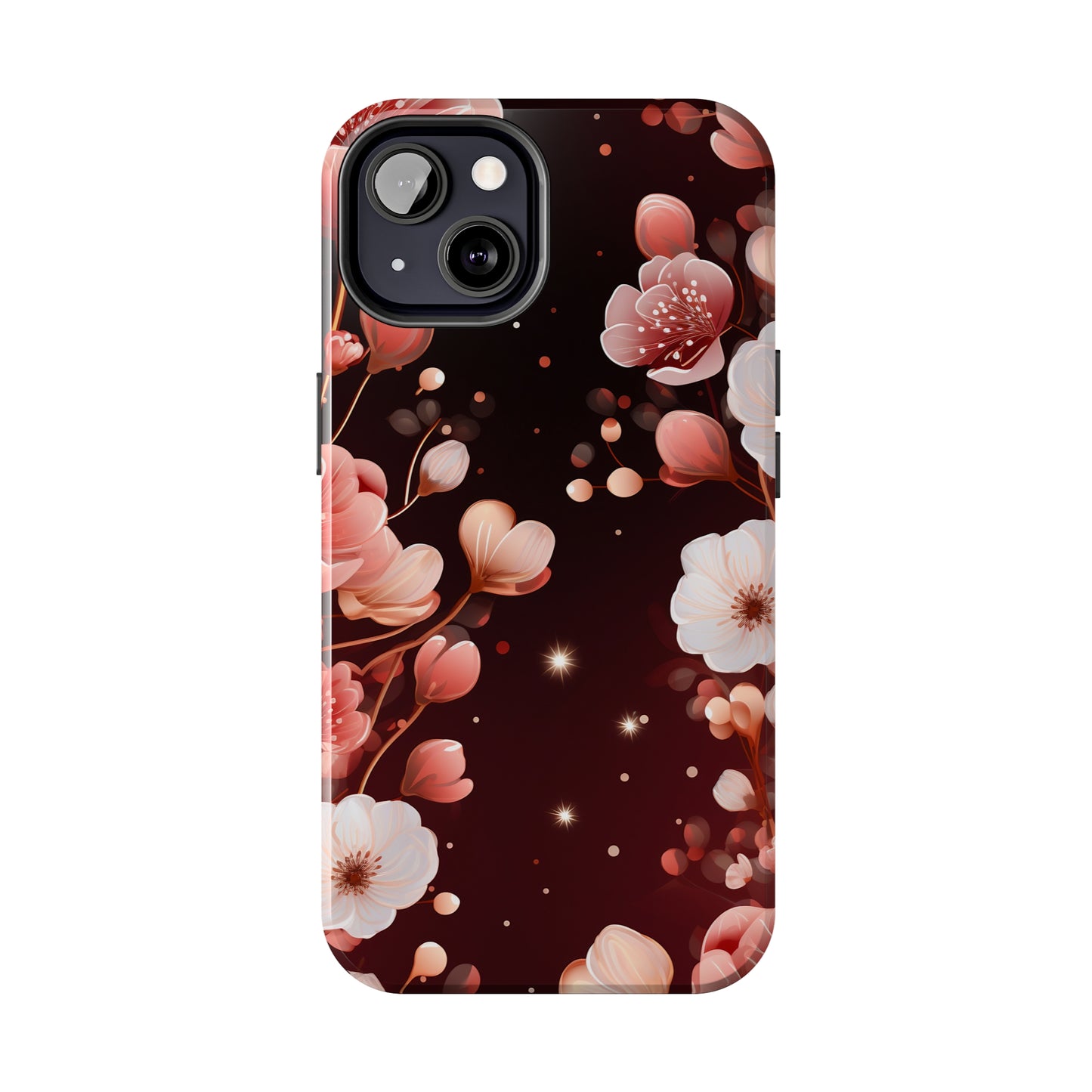 Pretty Pink Flowers Pattern Design Tough Phone Case compatible with a large variety of iPhone models, Gift, Phone Case