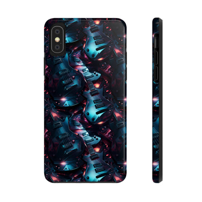 Guitar Pattern Design Tough Phone Case compatible with a large variety of iPhone models, Phone Case, Birthday Gift