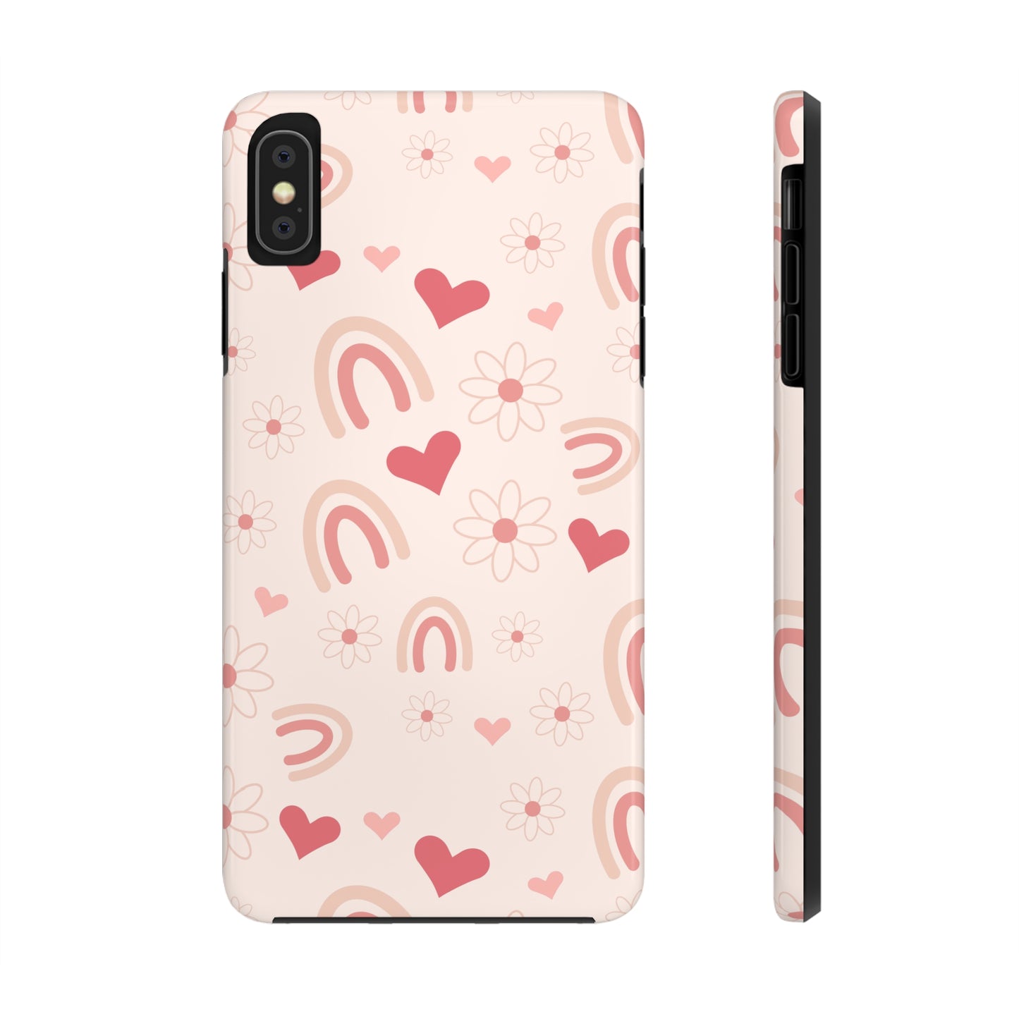 Pink Boho Rainbow print Design Tough Phone Case compatible with a large variety of iPhone models, Gift, Phone Case