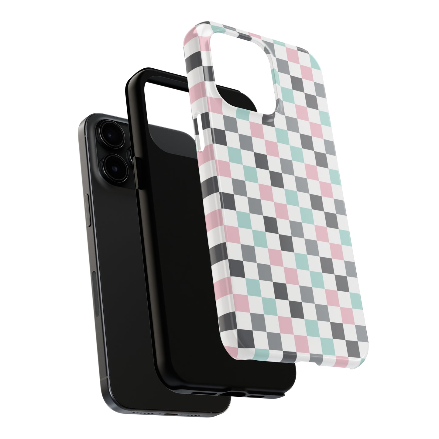 Multicolor Checkerboard print design Tough Phone Case compatible with a large variety of iphone models