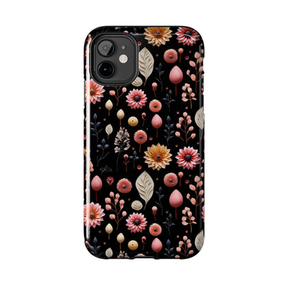 Floating Flowers print design Tough Phone Case compatible with a large variety of iphone models