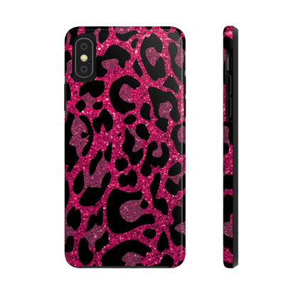 Pink and Black Leopard Design Phone Case- Lightweight, Impact Resistant Cover for iPhone 6, 6s, 12, 13, 14, 15