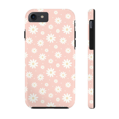 Cute Minimalist Flowers and Polka Dots Digital print Design Tough Phone Case compatible with a large variety of iPhone models, Gift, Phone Case