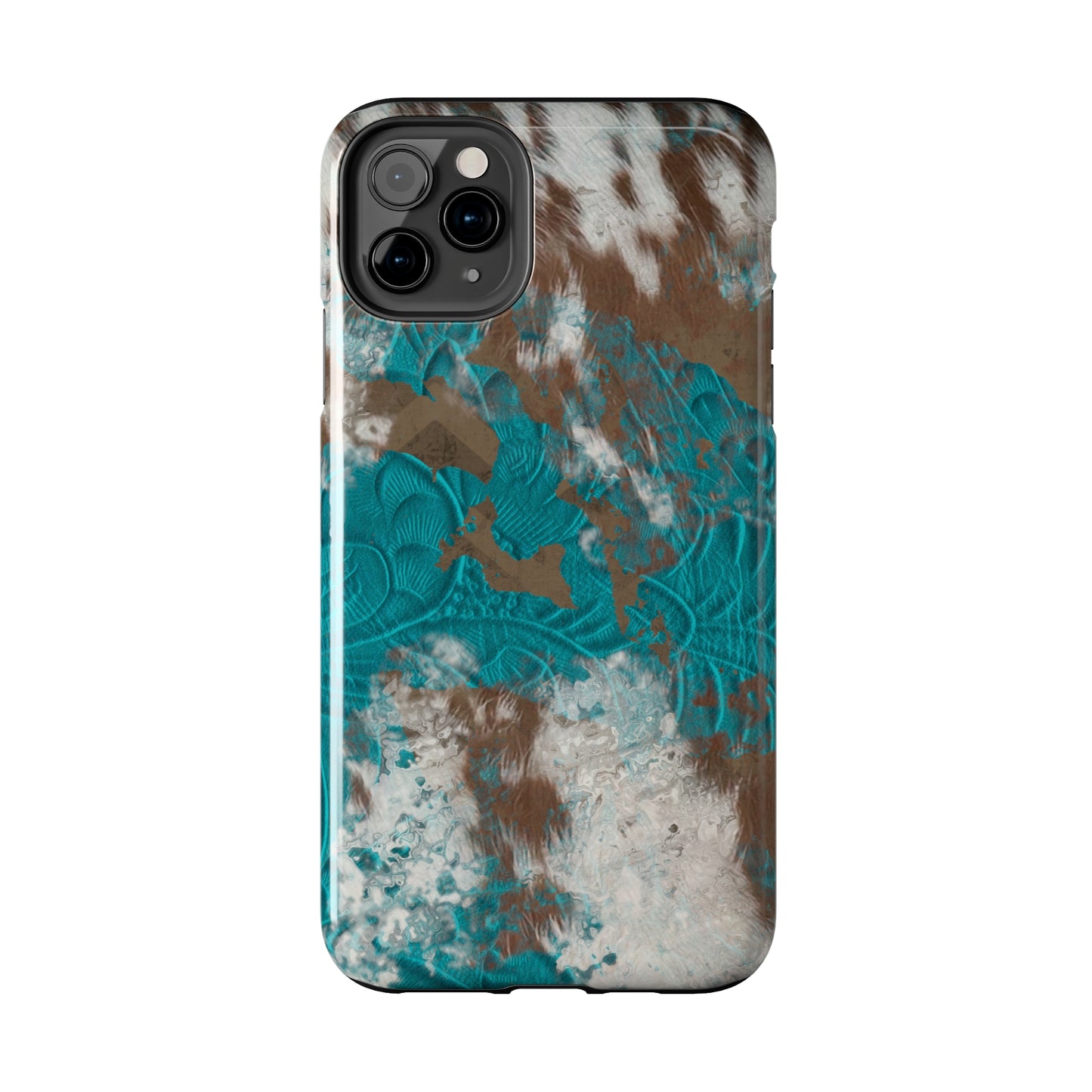 Western Cow Print Design  Phone Case- Lightweight, Impact Resistant Cover for iPhone 6, 6s, 12, 13, 14, 15