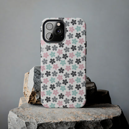 Pastel Groovy Flowers print design Tough Phone Case compatible with a large variety of iphone models