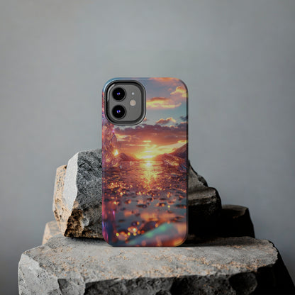 Abstract Sunrise Crystal Design Tough Phone Case