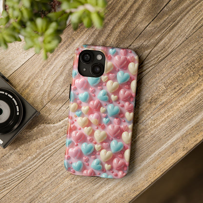 Valentine's Candy Hearts Pattern Design Tough Phone Case compatible with a large variety of iPhone models, Gift, Phone Case