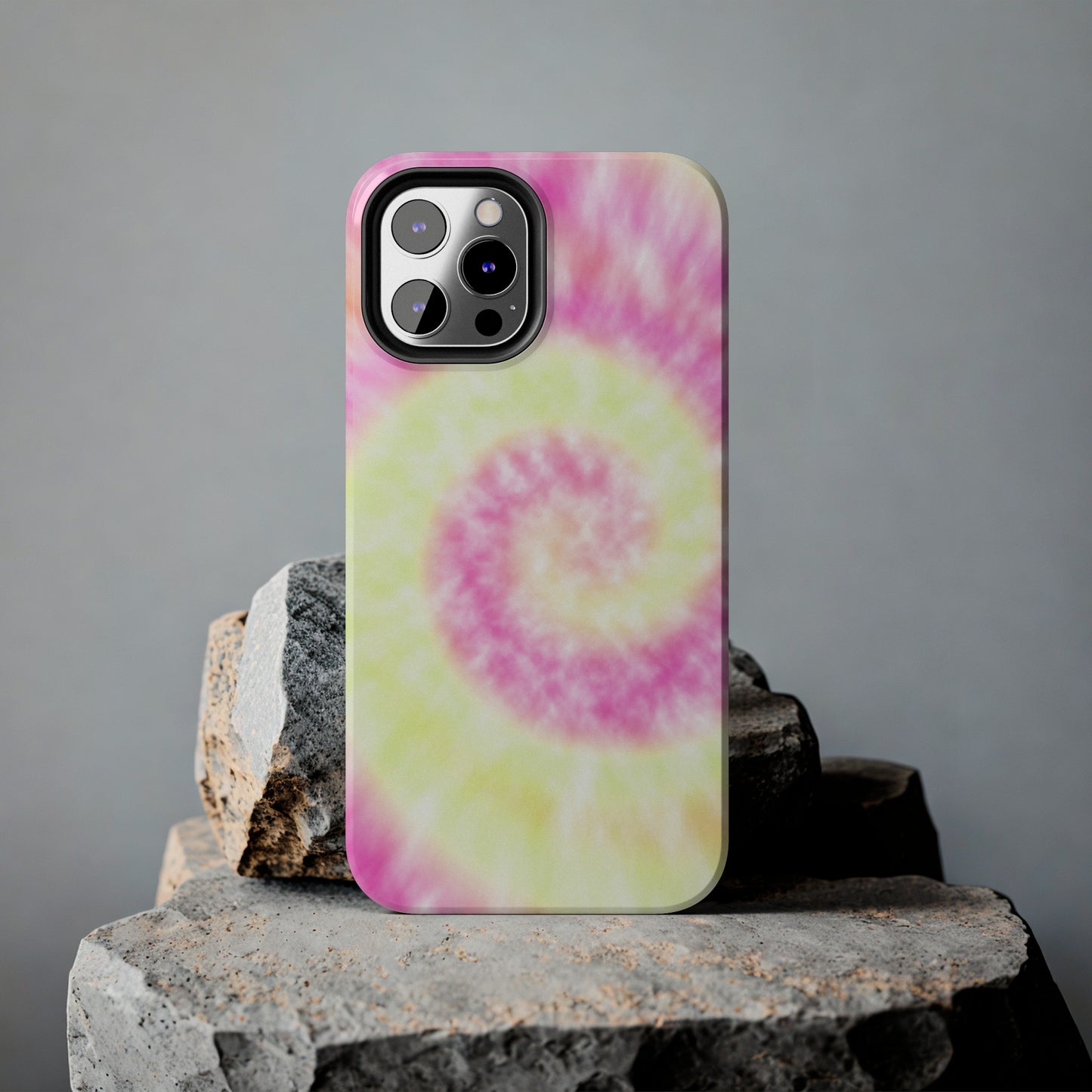 Pink and Yellow Tie Dye Design Phone Case- Lightweight, Impact Resistant Cover for iPhone 6, 6s, 12, 13, 14, 15