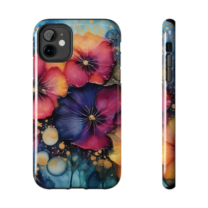 Vibrant 3D Watercolor Flowers print Design Tough Phone Case compatible with a large variety of iPhone models, Gift, Phone Case