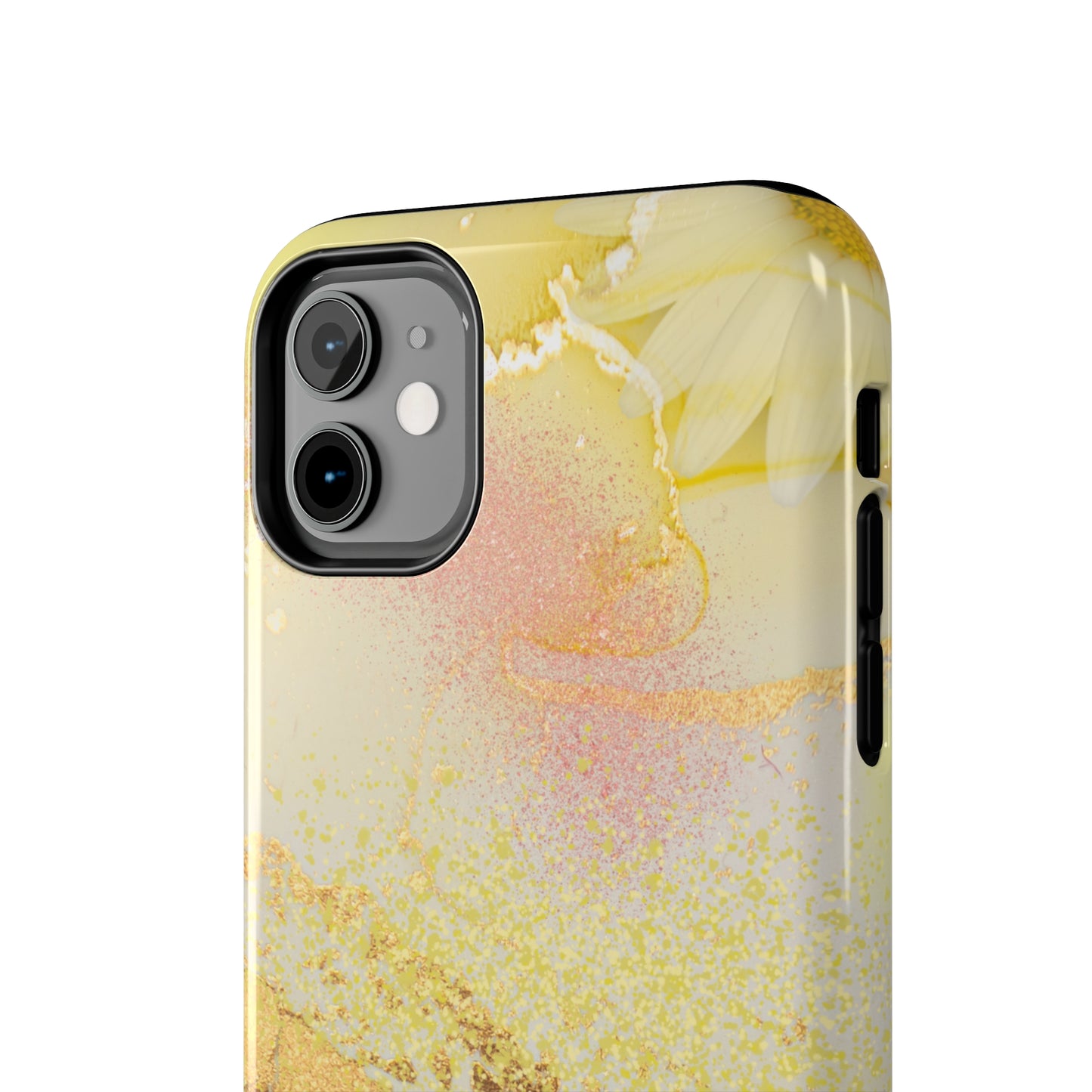 Yellow and Rose Gold Marble design Tough Phone Case compatible with a large variety of iPhone models, Gift, Phone