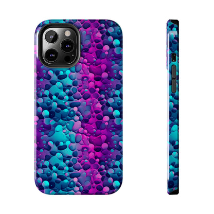 3D Bubble Print Pattern Design Tough Phone Case compatible with a large variety of iPhone models, Phone Case, Gift