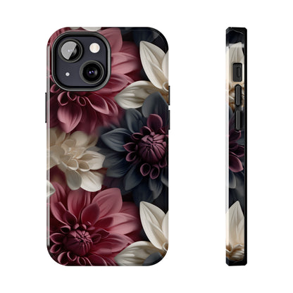 Elegant Dahlias design Tough Phone Case compatible with a large variety of iPhone models, Birthday Gift, Phone Case