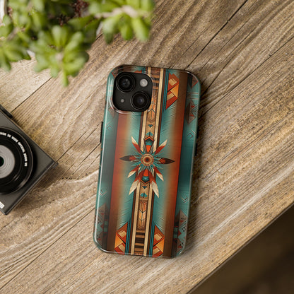 Beautiful Blue Native American Pattern Design Tough Phone Case compatible with a large variety of iPhone models, Gift, Phone Case