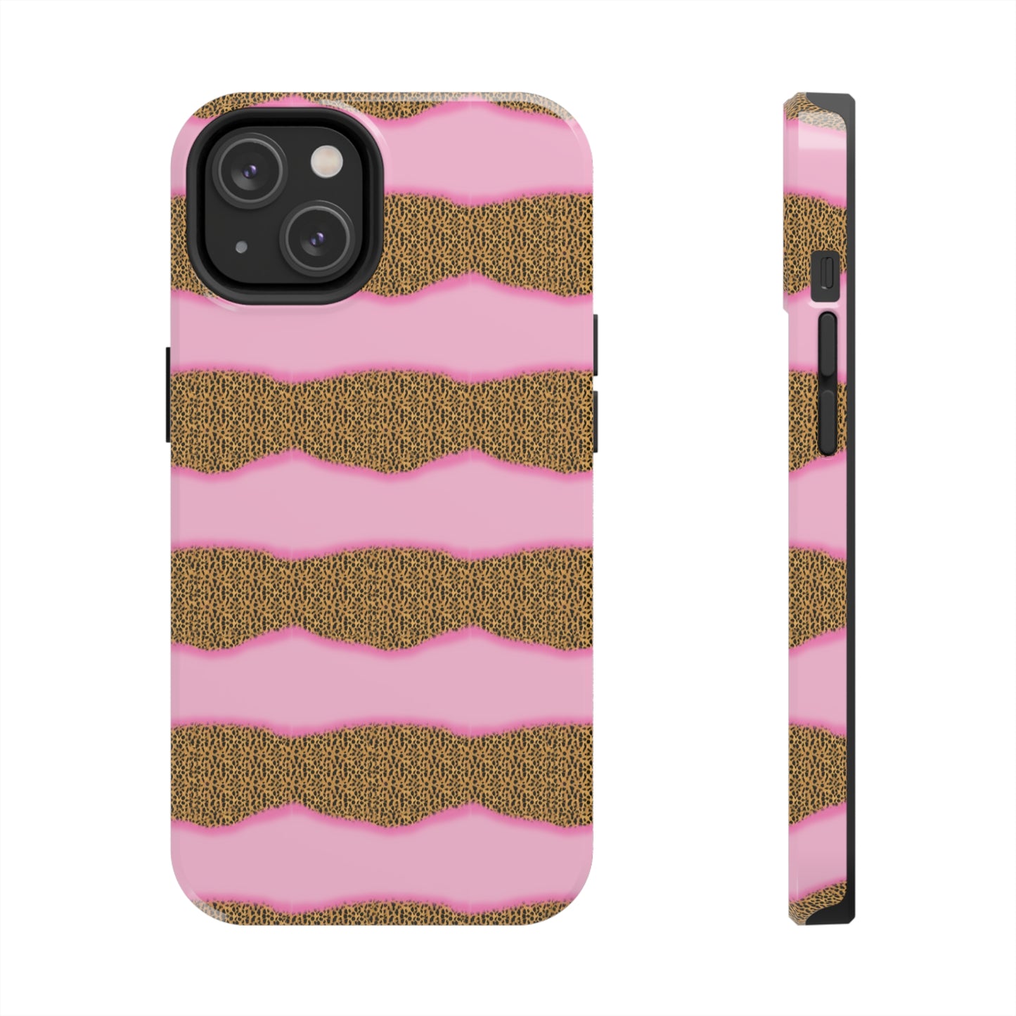 Girly Cheetah Wave Design Phone Case- Lightweight, Impact Resistant Cover for iPhone 6, 6s, 12, 13, 14, 15