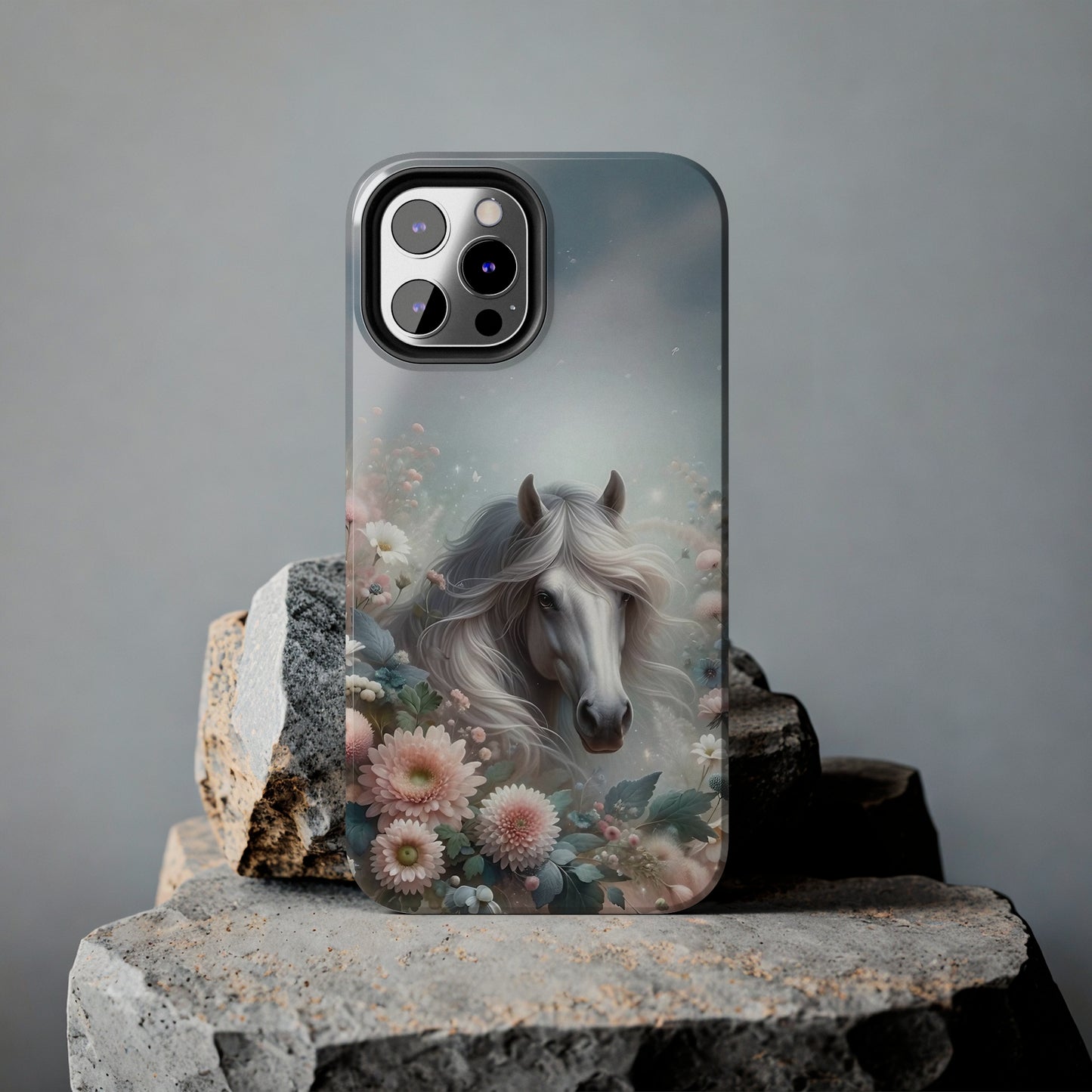 Beautiful Horse and Floral print Design Tough Phone Case compatible with a large variety of iPhone models, Gift, Phone Case