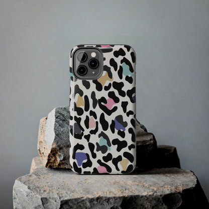 Rainbow Leopard Print design Tough Phone Case compatible with a large variety of iPhone models, Birthday Gift, Phone Case