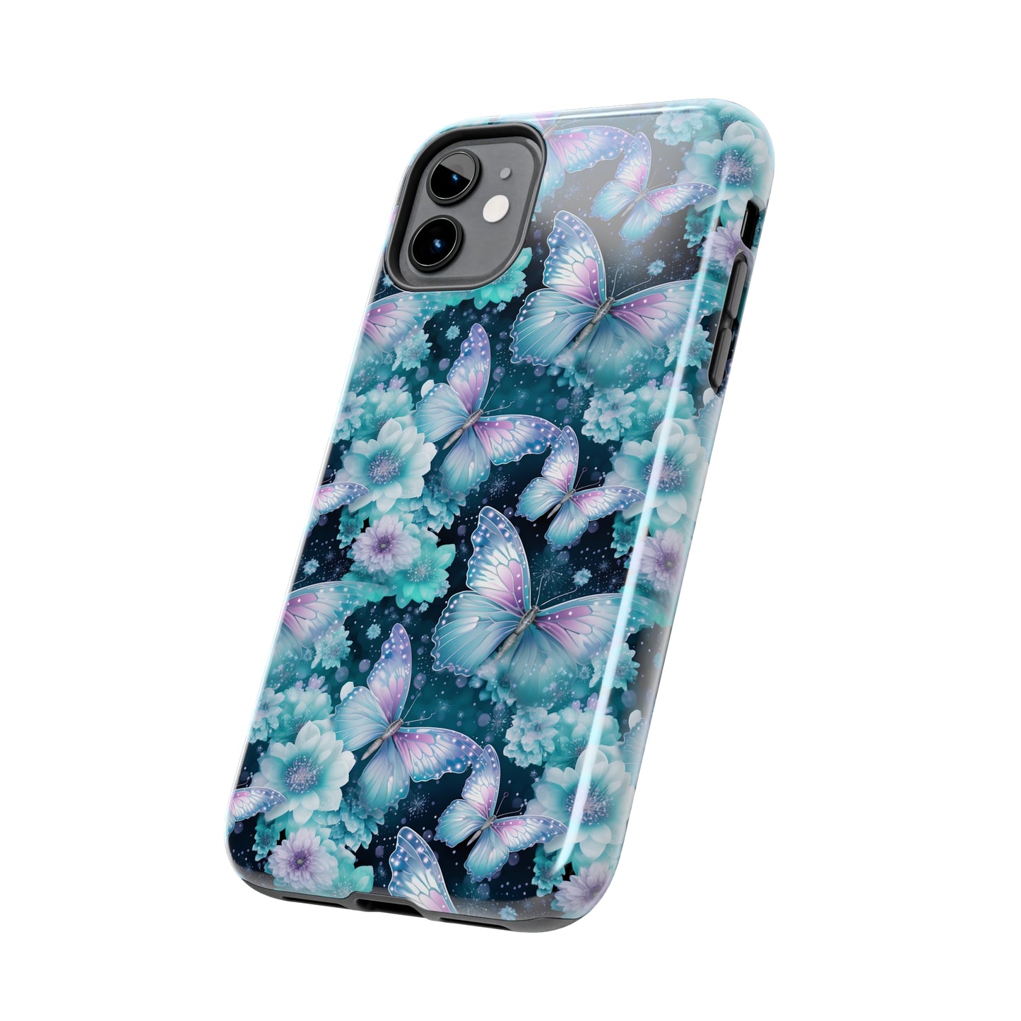 Blue and Purple Butterflies Digital print Design Tough Phone Case compatible with a large variety of iPhone models, Gift, Phone Case