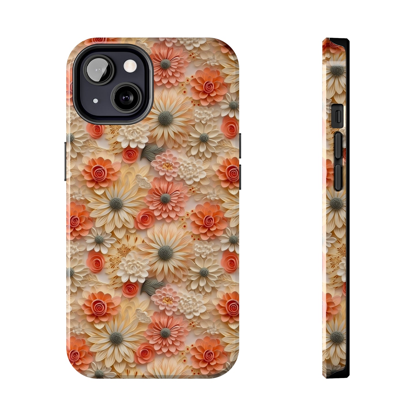 3D Wildflower Floral Pattern print design Phone Case- Lightweight, Impact Resistant Cover for iPhone 6, 6s, 12, 13, 14, 15