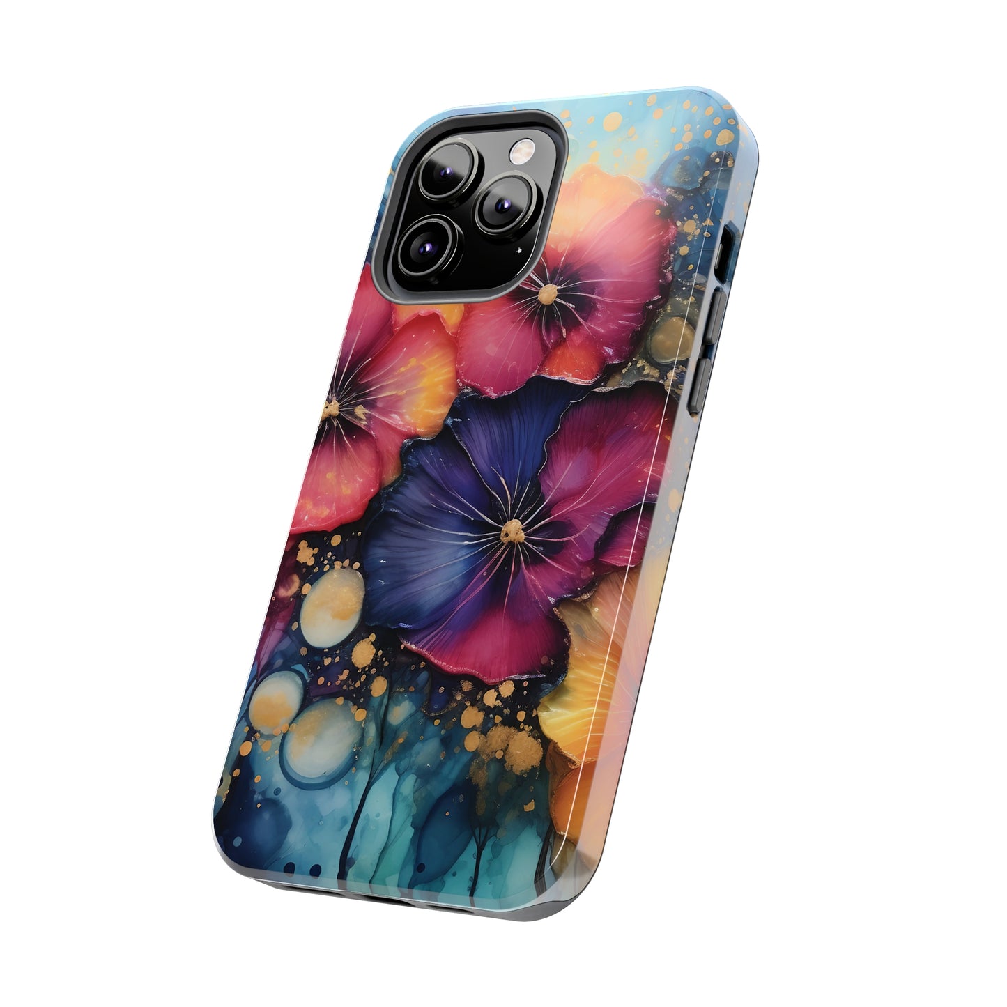 Vibrant 3D Watercolor Flowers print Design Tough Phone Case compatible with a large variety of iPhone models, Gift, Phone Case