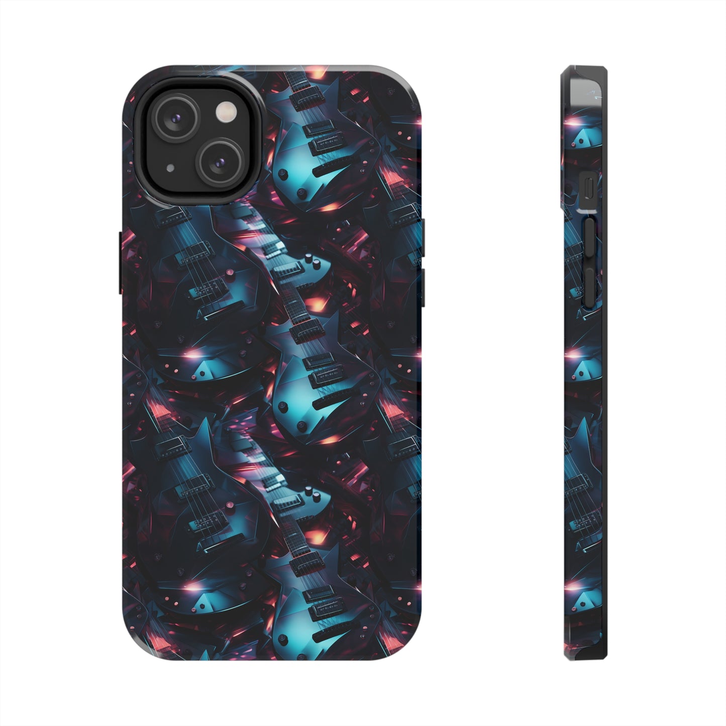 Guitar Pattern Design Tough Phone Case compatible with a large variety of iPhone models, Phone Case, Birthday Gift