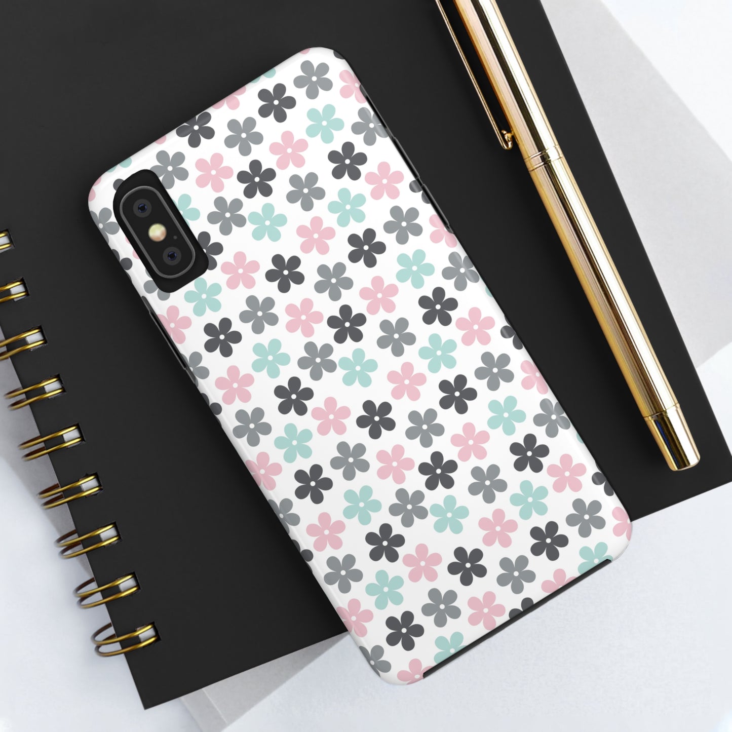 Pastel Groovy Flowers print design Tough Phone Case compatible with a large variety of iphone models